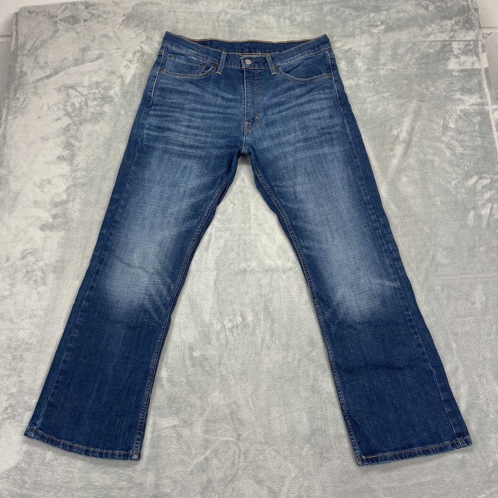 Levi's Jeans Mens 34x30 Blue Denim 527 Faded Stretch Red Tab Slim Bootcut Leg